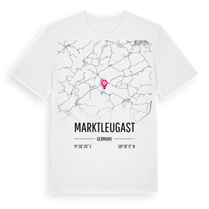 Marktleugast karta t-shirt – ekologisk bomull t-shirt från Pinshirt