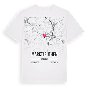 Marktleuthen karta t-shirt – ekologisk bomull t-shirt från Pinshirt