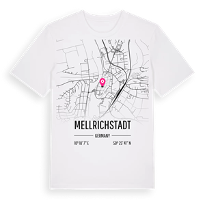 Mellrichstadt karta t-shirt – ekologisk bomull t-shirt från Pinshirt
