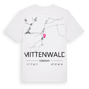 Mittenwald karta t-shirt – ekologisk bomull t-shirt från Pinshirt