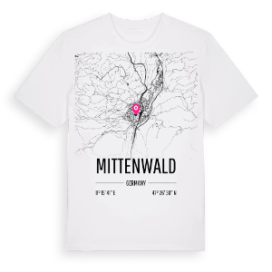 Mittenwald karta t-shirt – ekologisk bomull t-shirt från Pinshirt