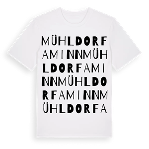 Mühldorf am Inn ordlek t-shirt – ekologisk bomull t-shirt från Pinshirt