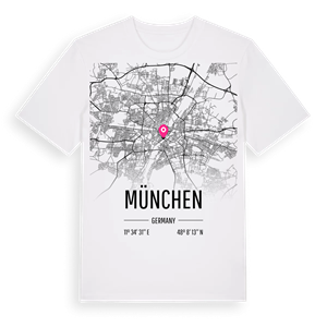 München karta t-shirt – ekologisk bomull t-shirt från Pinshirt