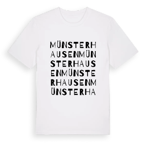 Münsterhausen ordlek t-shirt – ekologisk bomull t-shirt från Pinshirt