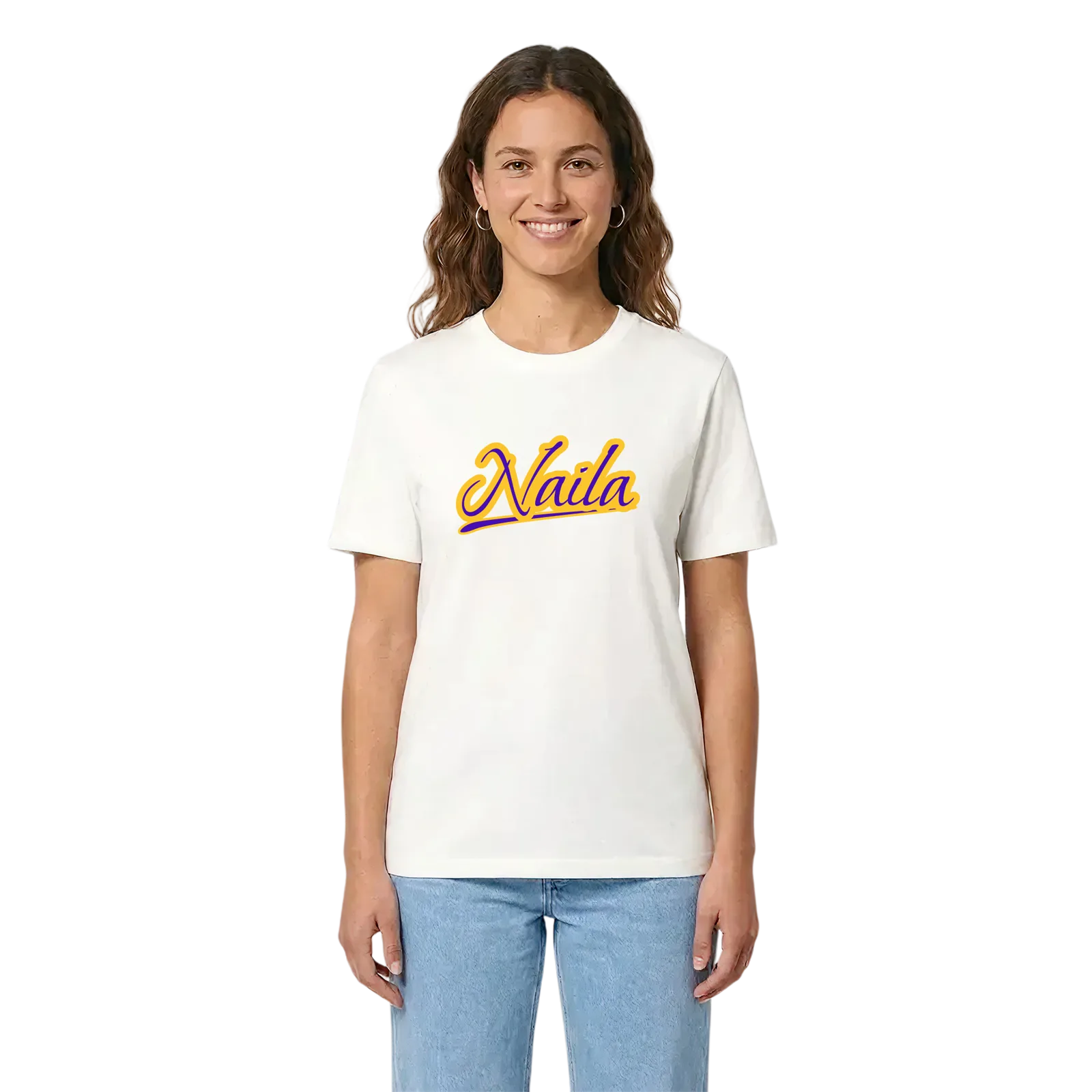 Naila baseball t-shirt – White, i miljö