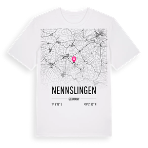 Nennslingen karta t-shirt – ekologisk bomull t-shirt från Pinshirt