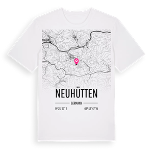 Neuhütten karta t-shirt – ekologisk bomull t-shirt från Pinshirt