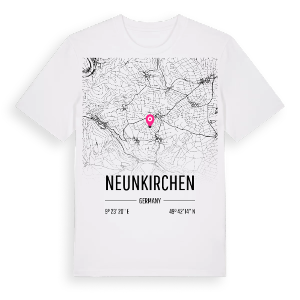 Neunkirchen karta t-shirt – ekologisk bomull t-shirt från Pinshirt