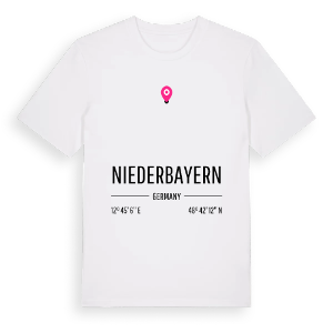Niederbayern karta t-shirt – ekologisk bomull t-shirt från Pinshirt