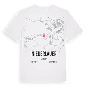 Niederlauer karta t-shirt – ekologisk bomull t-shirt från Pinshirt