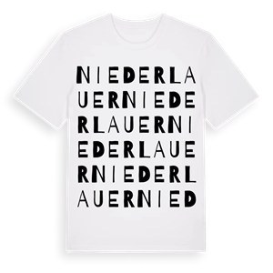 Niederlauer ordlek t-shirt – ekologisk bomull t-shirt från Pinshirt