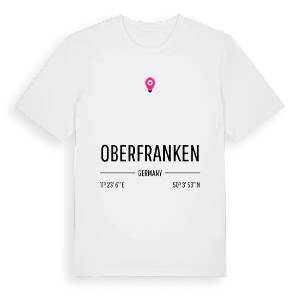 Oberfranken karta t-shirt – ekologisk bomull t-shirt från Pinshirt