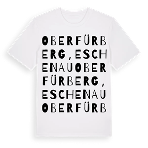Oberfürberg, Eschenau ordlek t-shirt – ekologisk bomull t-shirt från Pinshirt