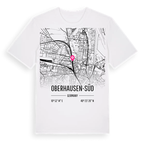 Oberhausen-Süd karta t-shirt – ekologisk bomull t-shirt från Pinshirt