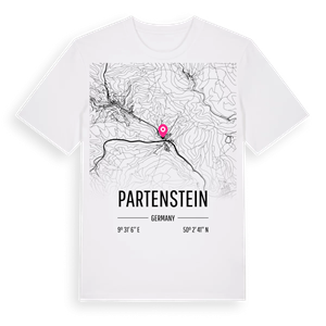 Partenstein karta t-shirt – ekologisk bomull t-shirt från Pinshirt