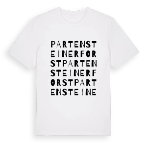 Partensteiner Forst ordlek t-shirt – ekologisk bomull t-shirt från Pinshirt
