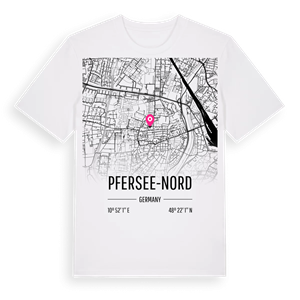 Pfersee-Nord karta t-shirt – ekologisk bomull t-shirt från Pinshirt