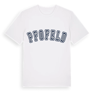 Pfofeld college t-shirt – ekologisk bomull t-shirt från Pinshirt