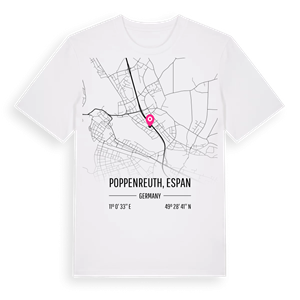 Poppenreuth, Espan karta t-shirt – ekologisk bomull t-shirt från Pinshirt