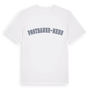 Postbauer-Heng college t-shirt – ekologisk bomull t-shirt från Pinshirt