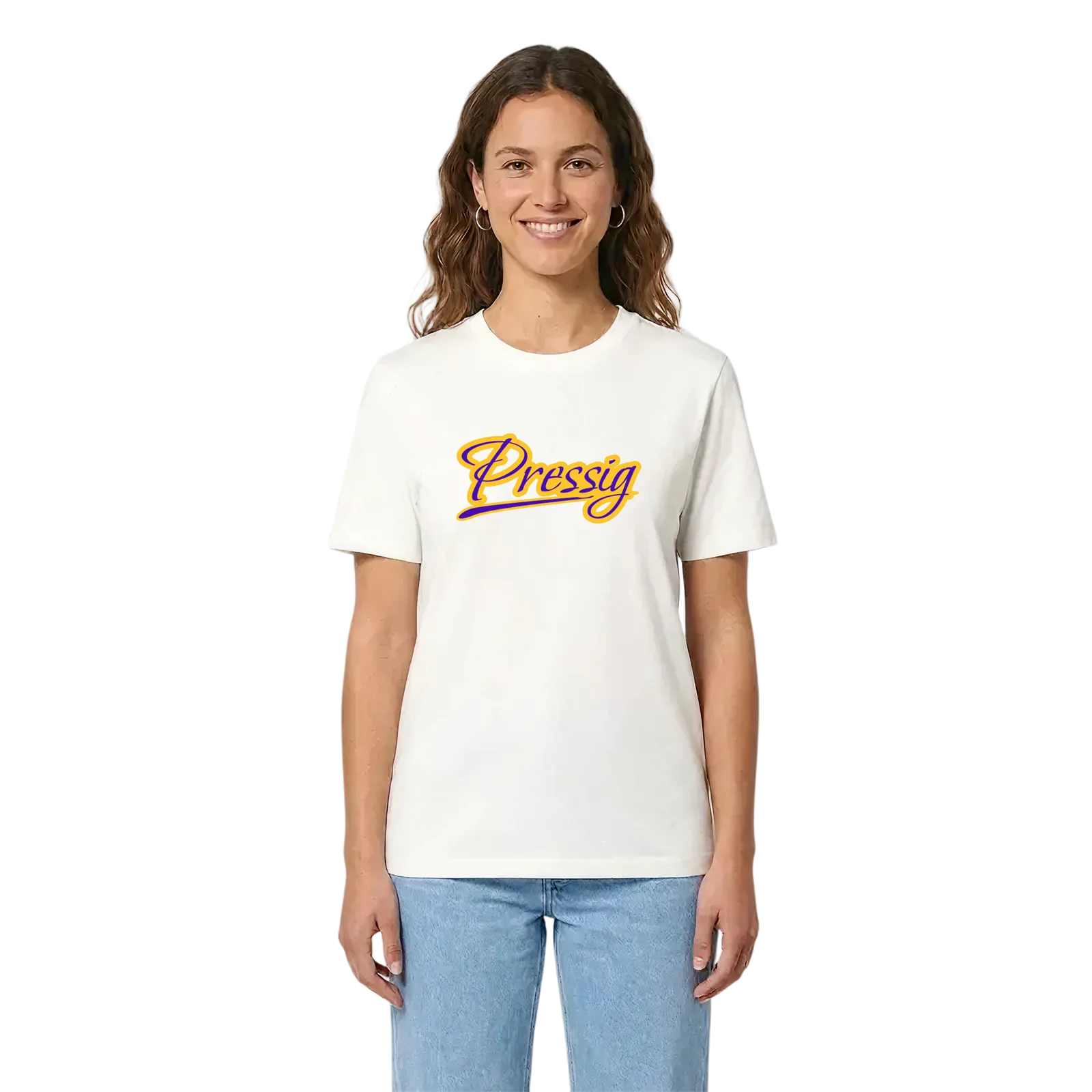 Pressig baseball t-shirt – White, i miljö