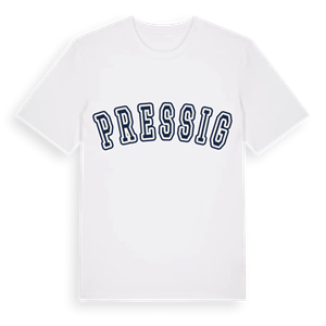 Pressig college t-shirt – ekologisk bomull t-shirt från Pinshirt