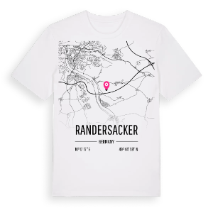 Randersacker karta t-shirt – ekologisk bomull t-shirt från Pinshirt