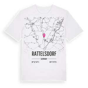Rattelsdorf karta t-shirt – ekologisk bomull t-shirt från Pinshirt