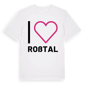 Jag älskar Roßtal t-shirt stort tryck – ekologisk bomull t-shirt från Pinshirt