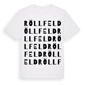Röllfeld ordlek t-shirt – ekologisk bomull t-shirt från Pinshirt