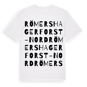 Römershager Forst-Nord ordlek t-shirt – ekologisk bomull t-shirt från Pinshirt