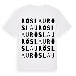 Röslau ordlek t-shirt – ekologisk bomull t-shirt från Pinshirt