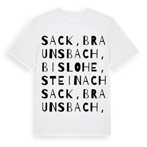 Sack, Braunsbach, Bislohe, Steinach ordlek t-shirt – ekologisk bomull t-shirt från Pinshirt