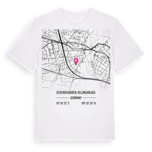 Scherbsgraben, Billinganlage karta t-shirt – ekologisk bomull t-shirt från Pinshirt