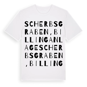 Scherbsgraben, Billinganlage ordlek t-shirt – ekologisk bomull t-shirt från Pinshirt