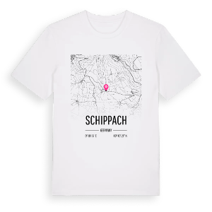 Schippach karta t-shirt – ekologisk bomull t-shirt från Pinshirt