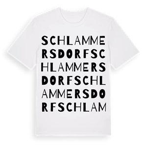 Schlammersdorf ordlek t-shirt – ekologisk bomull t-shirt från Pinshirt
