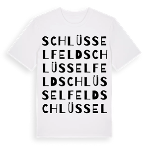Schlüsselfeld ordlek t-shirt – ekologisk bomull t-shirt från Pinshirt