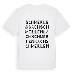 Schmerlenbach ordlek t-shirt – ekologisk bomull t-shirt från Pinshirt