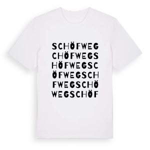 Schöfweg ordlek t-shirt – ekologisk bomull t-shirt från Pinshirt