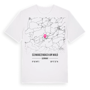 Schwarzenbach am Wald karta t-shirt – ekologisk bomull t-shirt från Pinshirt