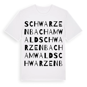 Schwarzenbach am Wald ordlek t-shirt – ekologisk bomull t-shirt från Pinshirt