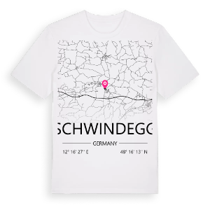 Schwindegg karta t-shirt – ekologisk bomull t-shirt från Pinshirt