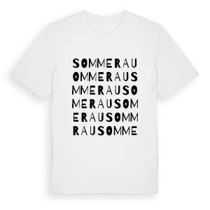 Sommerau ordlek t-shirt – ekologisk bomull t-shirt från Pinshirt