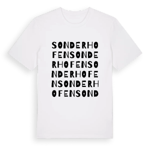 Sonderhofen ordlek t-shirt – ekologisk bomull t-shirt från Pinshirt