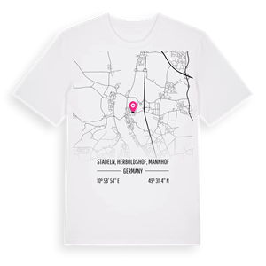 Stadeln, Herboldshof, Mannhof karta t-shirt – ekologisk bomull t-shirt från Pinshirt