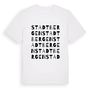 Stadtbergen ordlek t-shirt – ekologisk bomull t-shirt från Pinshirt