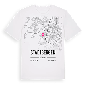 Stadtbergen karta t-shirt – ekologisk bomull t-shirt från Pinshirt
