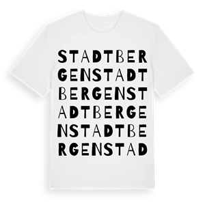 Stadtbergen ordlek t-shirt – ekologisk bomull t-shirt från Pinshirt