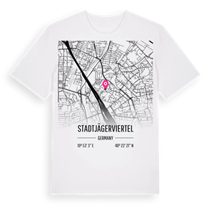 Stadtjägerviertel karta t-shirt – ekologisk bomull t-shirt från Pinshirt